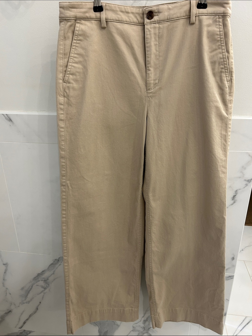 J. Crew Beige Chino wide leg Pants